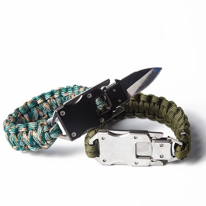 Hidden Knife Emergency Rescue Paracord Survival Bracelet - Forest Camouflage - image 0