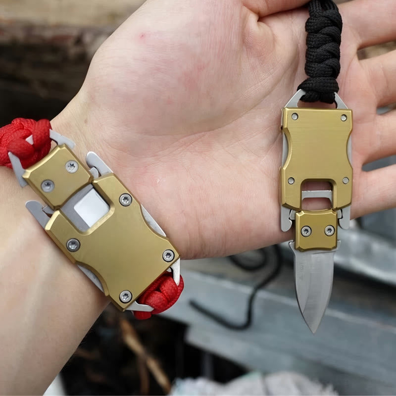 Hidden Knife Emergency Rescue Paracord Survival Bracelet - Red - image 1