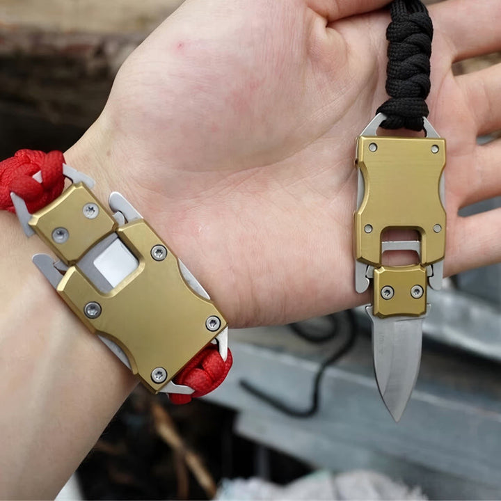 Hidden Knife Emergency Rescue Paracord Survival Bracelet - Red - image 1