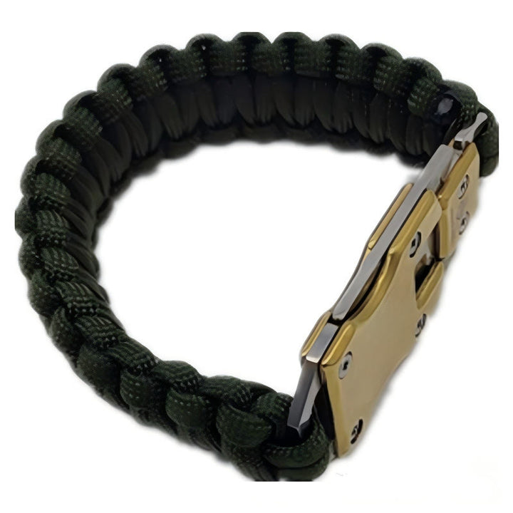 Hidden Knife Emergency Rescue Paracord Survival Bracelet - Army Green - image 5