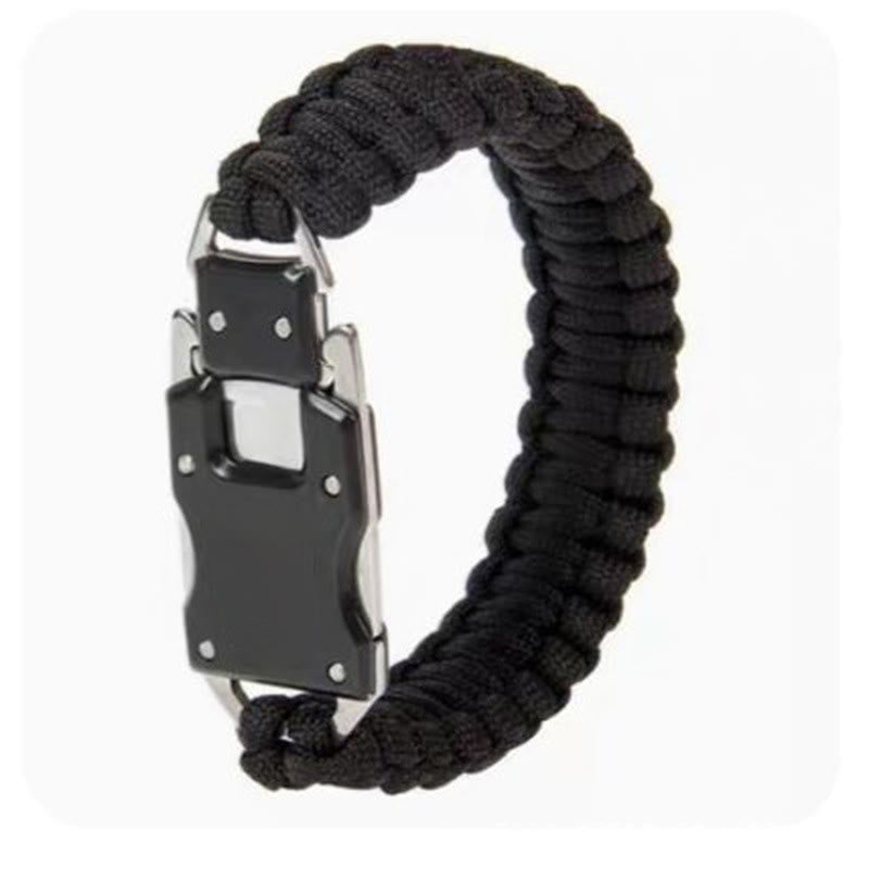 Hidden Knife Emergency Rescue Paracord Survival Bracelet - Black - image 2