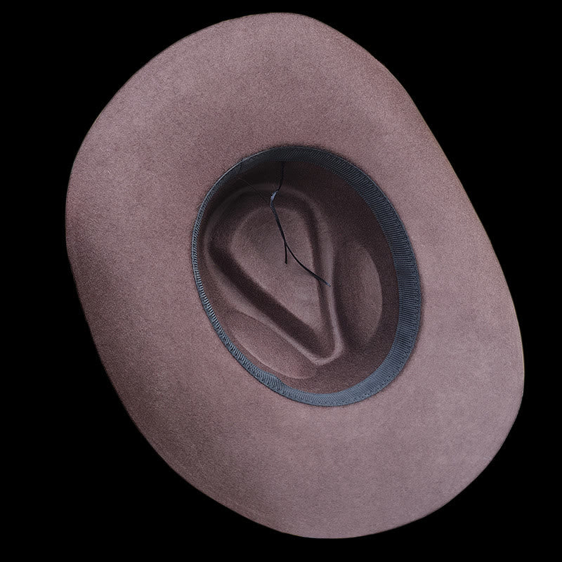 Solid Wool Felt Fedora with Decorative Woven Band Hat - image 4