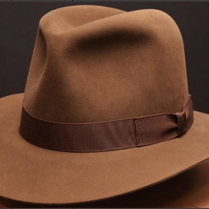 Vintage Style Western Wool Fedora with Bow Trim Hat - Dark Brown & Coffee Thin Band - Adjustable(22 7/8"-23 5/8") - image 0