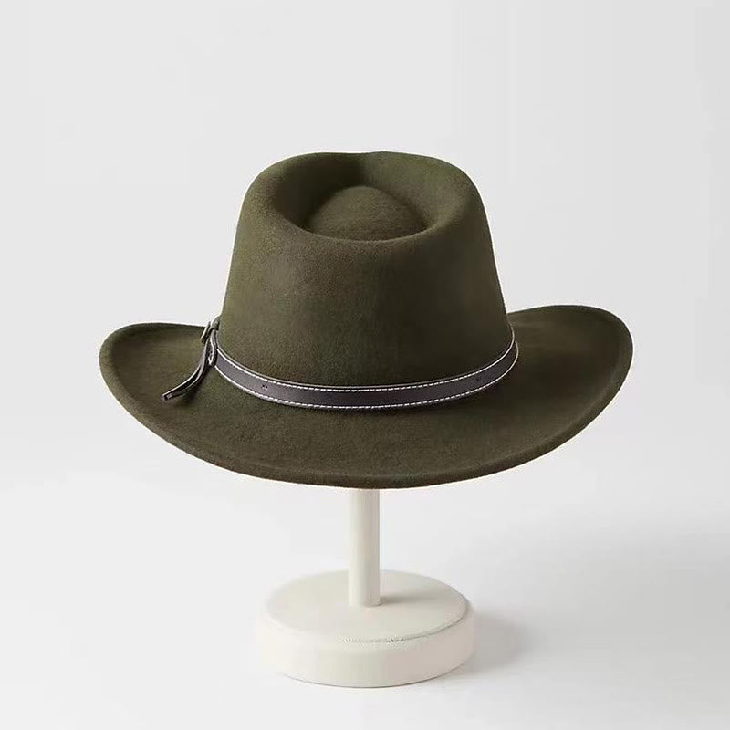 Men's Woolen Western Cowboy Style Top Hat - image 2