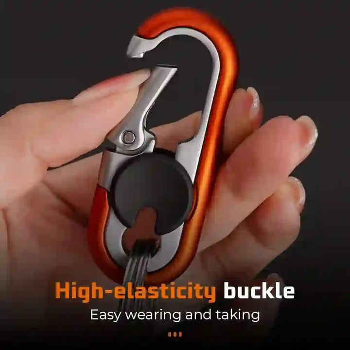 Creative Dual Ring Metal Waist Hanging Car Keychain - image 7