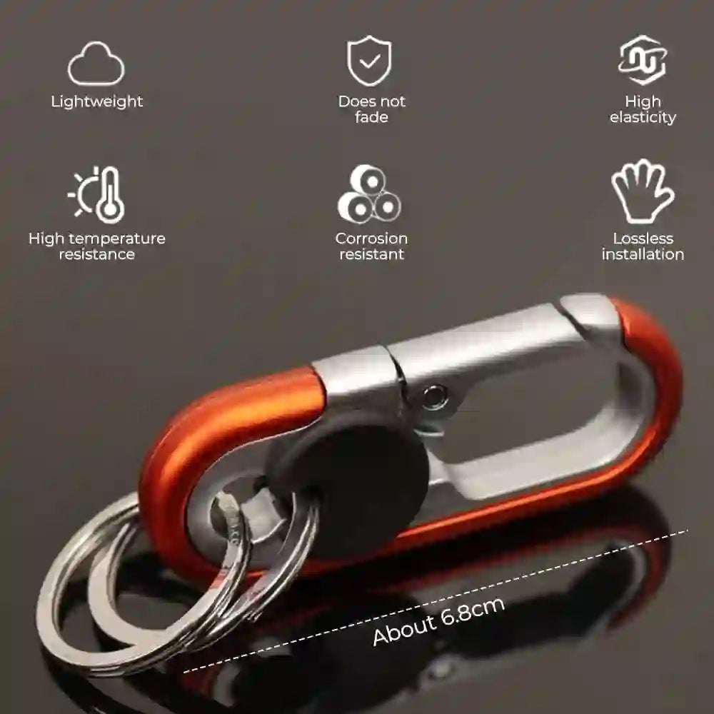 Creative Dual Ring Metal Waist Hanging Car Keychain - image 8