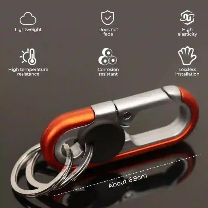 Creative Dual Ring Metal Waist Hanging Car Keychain - image 8