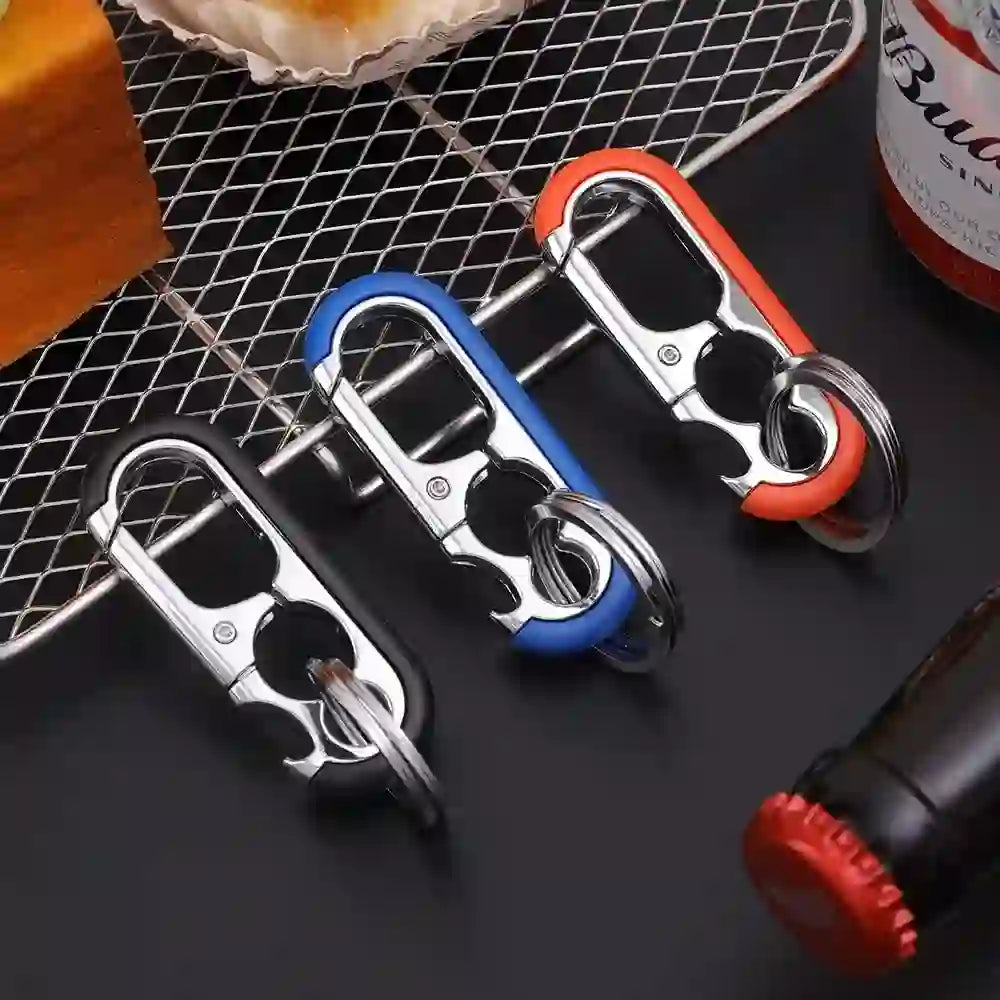 Creative Dual Ring Metal Waist Hanging Car Keychain - image 0
