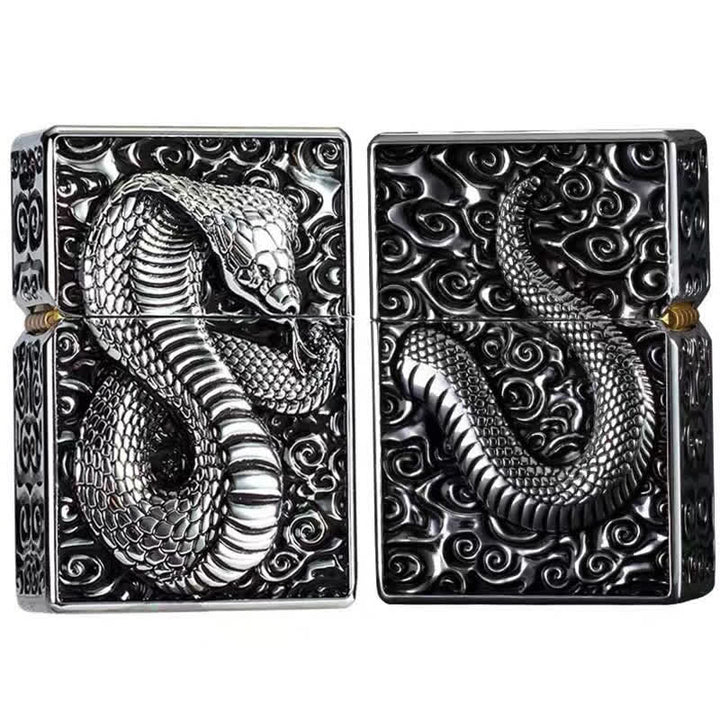 Black & Gold Snake Cobra Refillable Kerosene Lighter - image 5