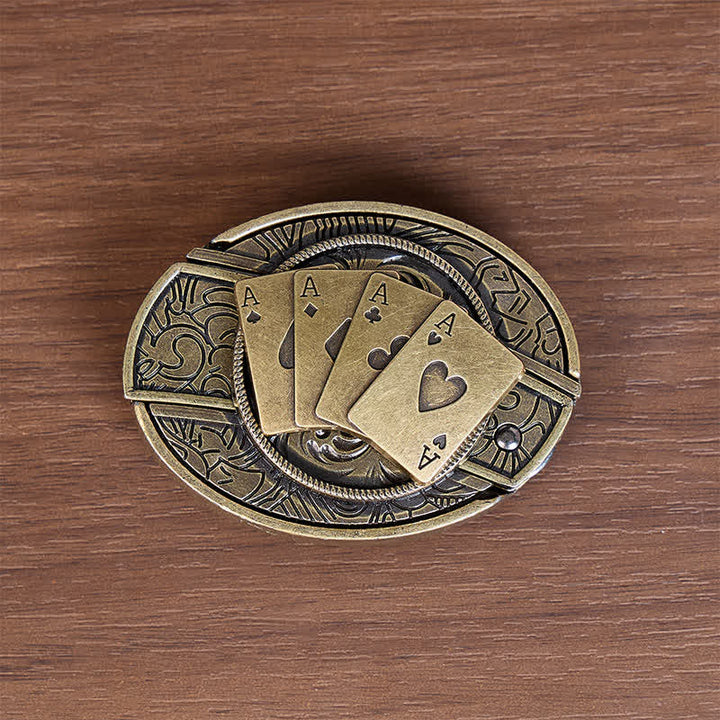 Four Aces Poker DIY Hidden Folding Knife Buckle Leather Belt - image 3