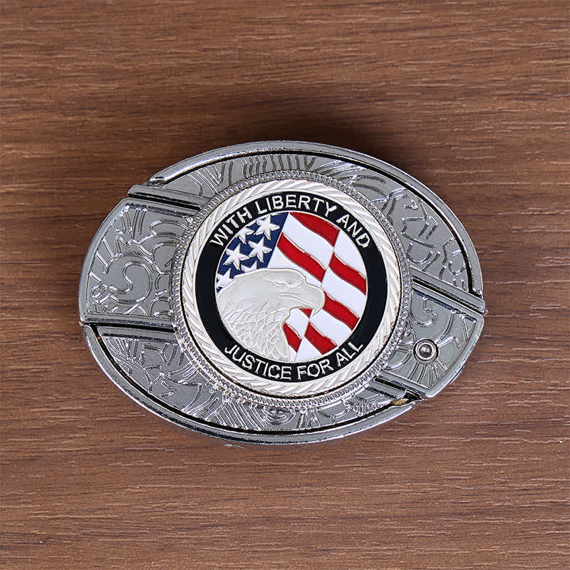 Liberty & Justice DIY Hidden Folding Knife Eagle Buckle Leather Belt - image 3