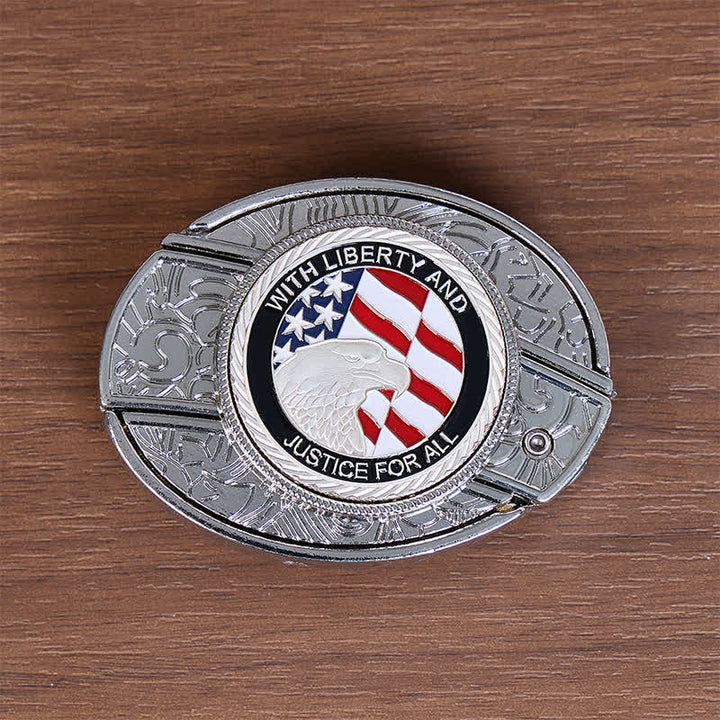 Liberty & Justice DIY Hidden Folding Knife Eagle Buckle Leather Belt - image 3