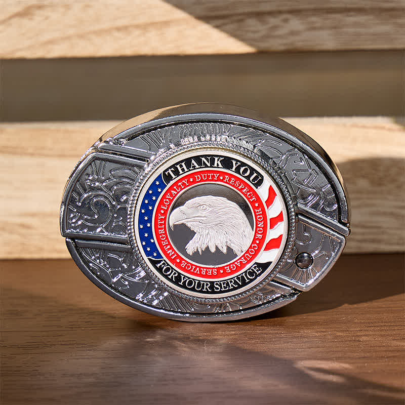 Honor & Courage DIY Hidden Folding Knife Eagle Buckle Leather Belt - Patriotic Eagle - Without Belt - Not Included Belt - image 0