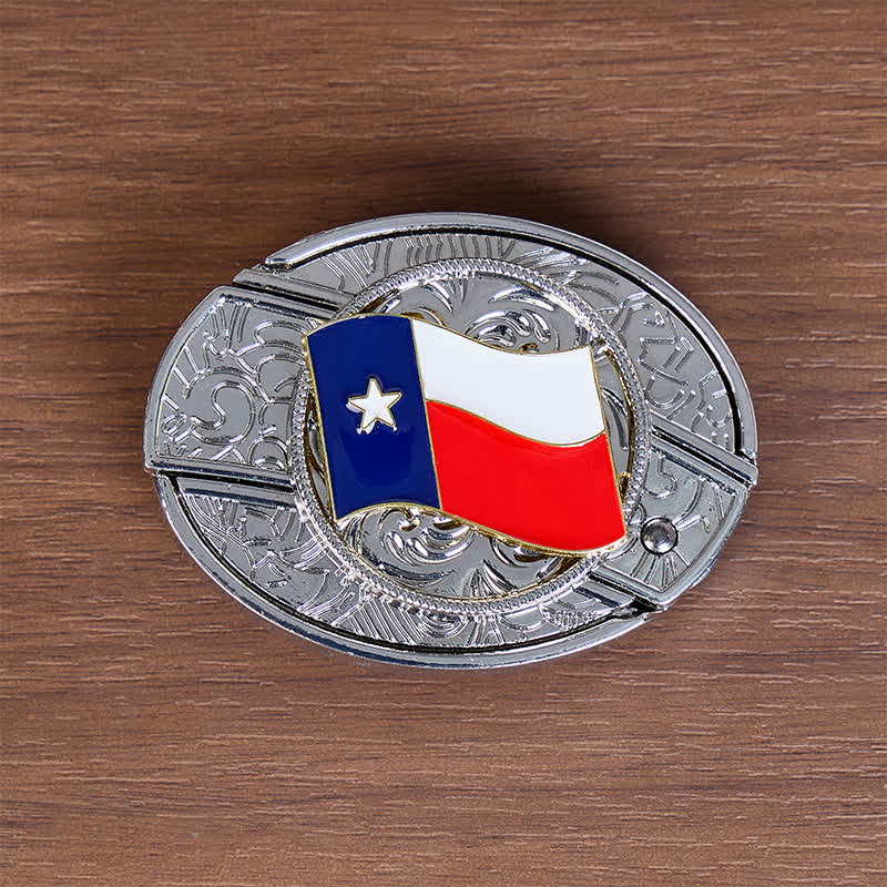 Texas State Flag DIY Hidden Folding Knife Buckle Leather Belt - image 10
