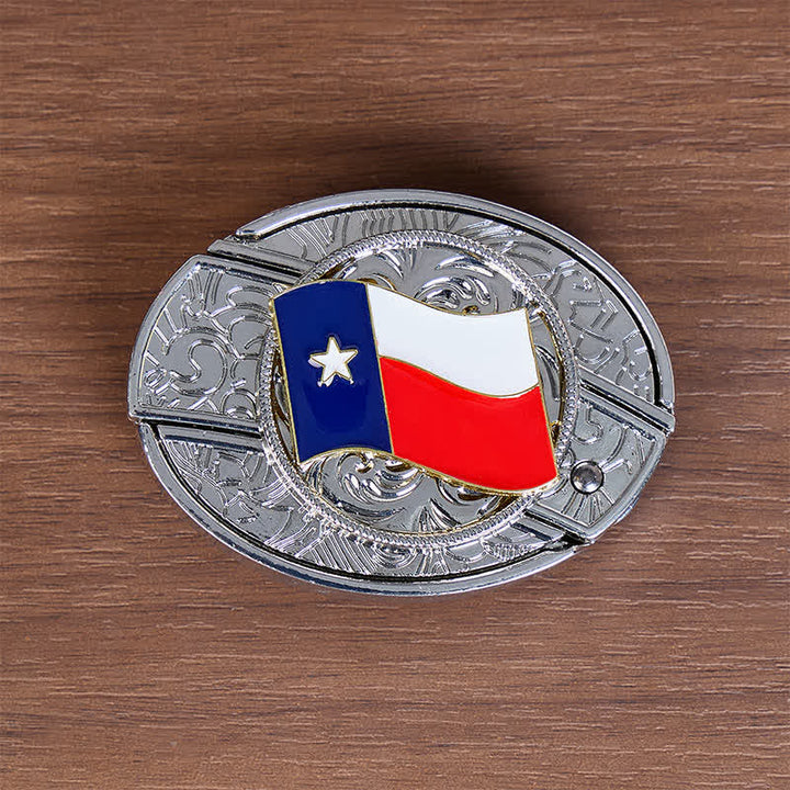 Texas State Flag DIY Hidden Folding Knife Buckle Leather Belt - image 10