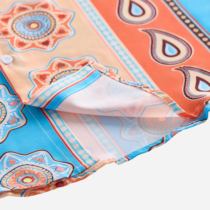 Men's Vintage Western Print Short Sleeve Button Up Shirt - image 4