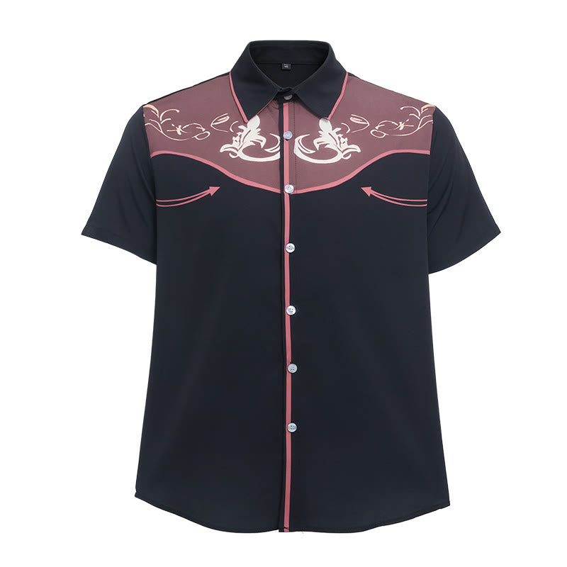 Men's Western Printed Short Sleeve Button Down Shirt - image 17