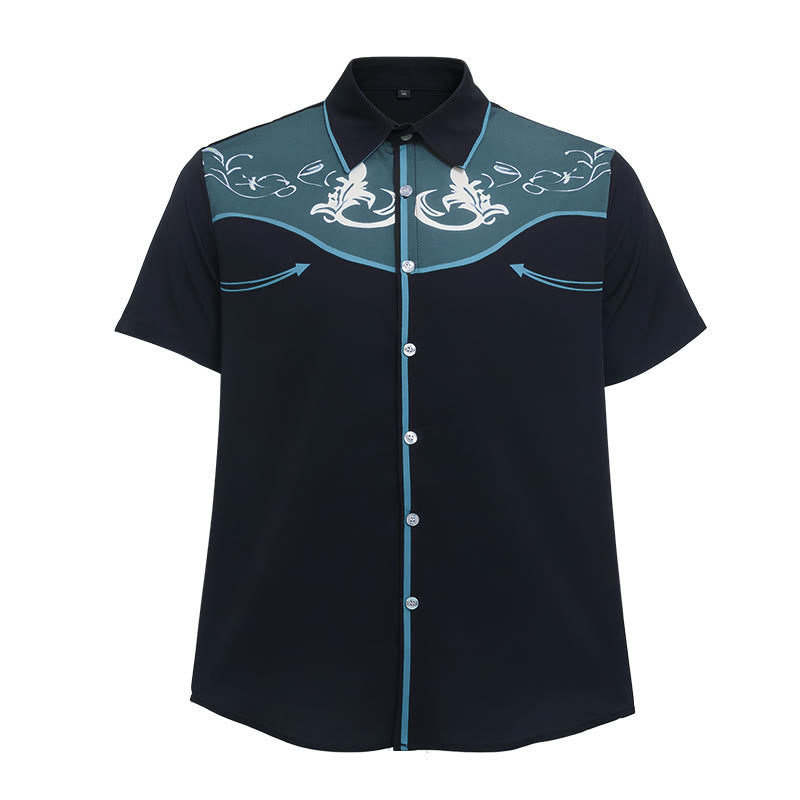 Men's Western Printed Short Sleeve Button Down Shirt - image 19