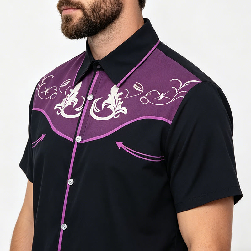 Men's Western Printed Short Sleeve Button Down Shirt - image 11