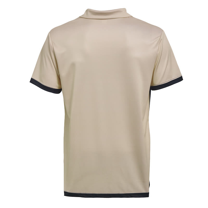 Men's Vintage Vertical Stripe Knit Short Sleeve Polo Shirt - image 37