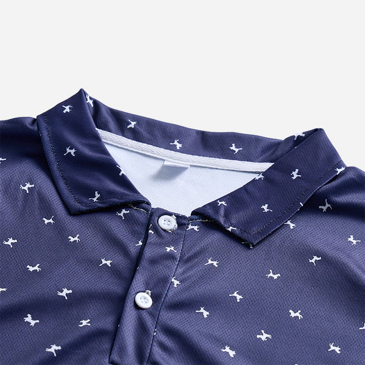 Men's All Over Print Short Sleeve Casual Polo Shirt - image 10