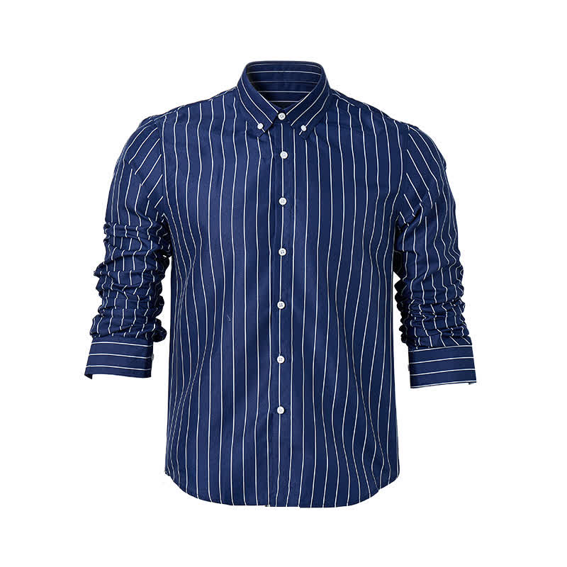 Men's Timeless Vertical Stripe Pattern Formal Dress Shirt - image 8