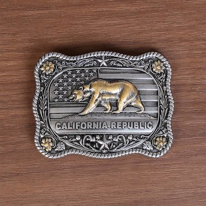 California Republic Bear Western DIY Buckle Leather Belt - image 1