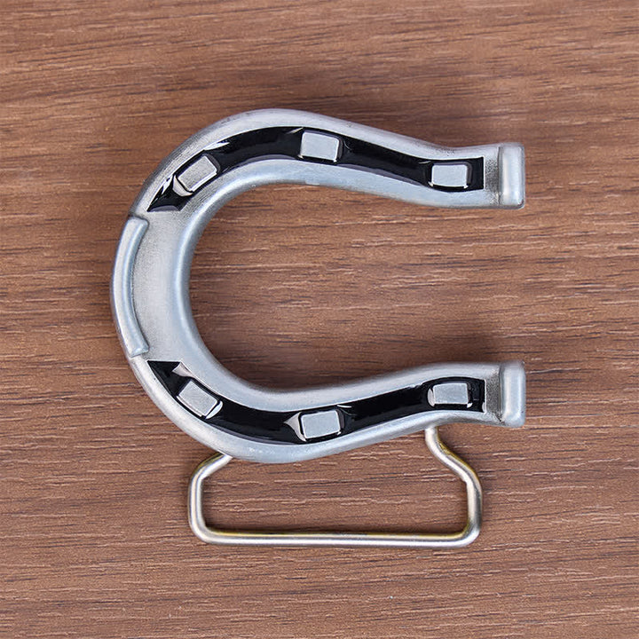 Western Luck Horseshoe-Shaped DIY Buckle Leather Belt - image 1