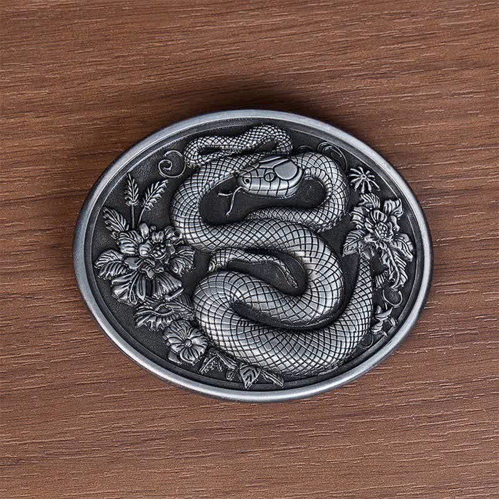 Dark Aesthetic Floral Serpent DIY Buckle Leather Belt - image 6