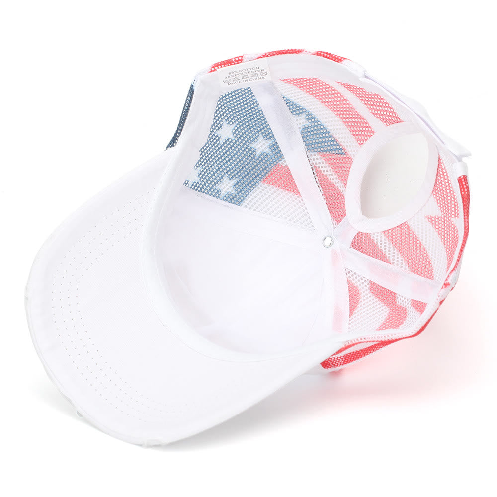 Adjustable Ponytail Breathable Washed Denim Tactical Baseball Cap - image 8