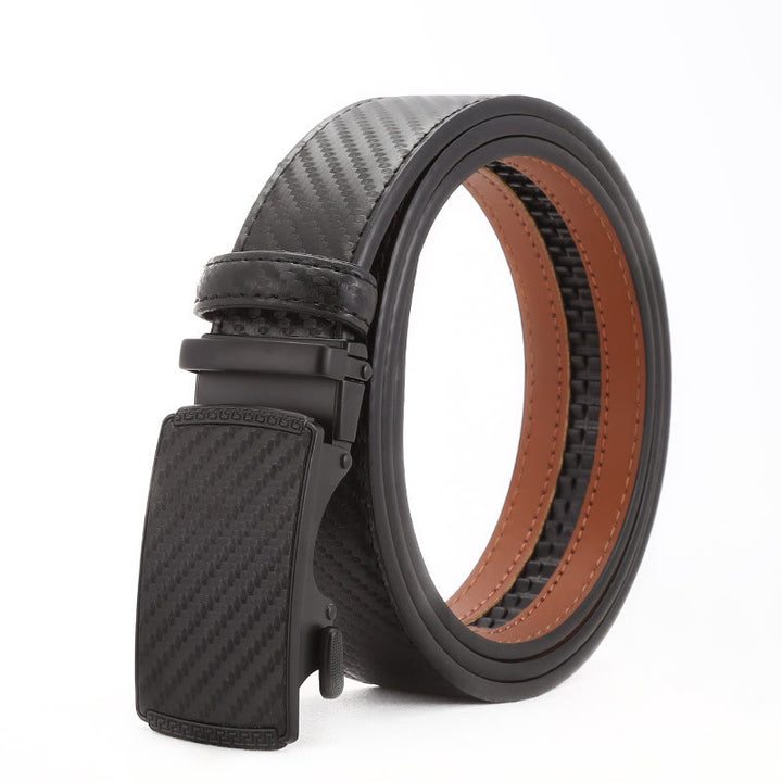 Men's Sleek Alloy Automatic Buckle Business Belt - Black - 42 - image 3