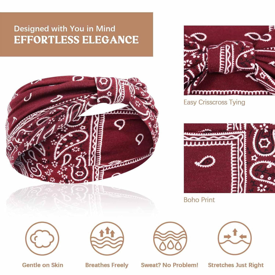 Wide Print Stretch Workout Yoga Sports Sweatband Bandana - image 2