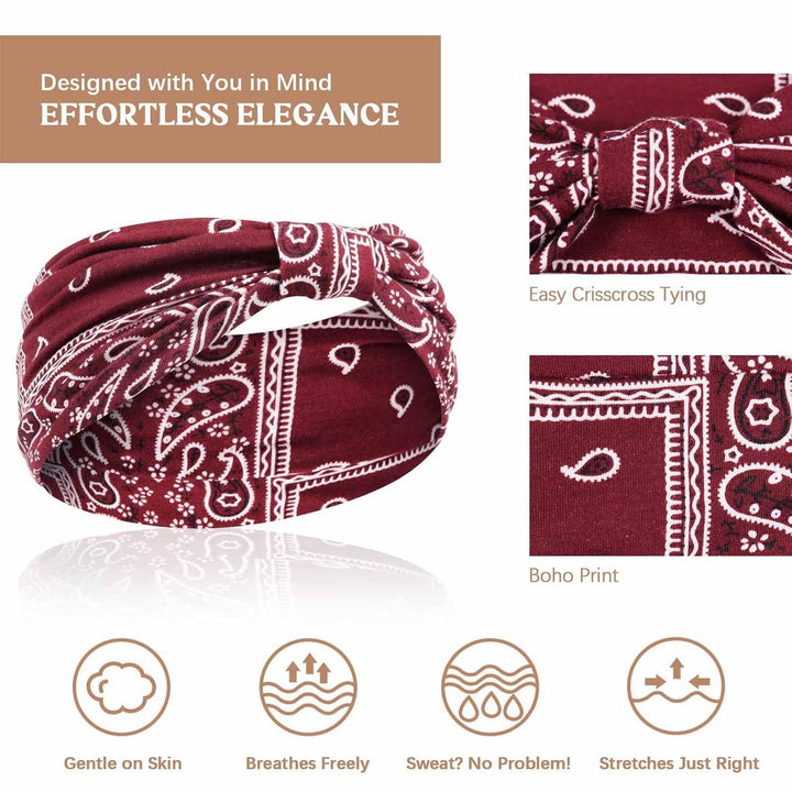 Wide Print Stretch Workout Yoga Sports Sweatband Bandana - image 2