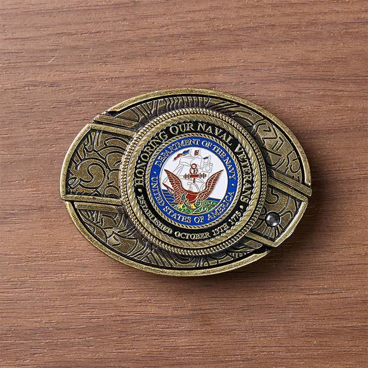Honoring Our Naval Veterans DIY Hidden Folding Knife Buckle Leather Belt - image 9