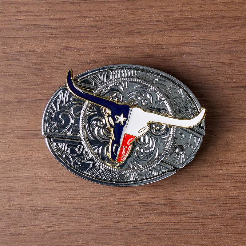 Texas State Flag Longhorn DIY Hidden Folding Knife Buckle Leather Belt - image 10