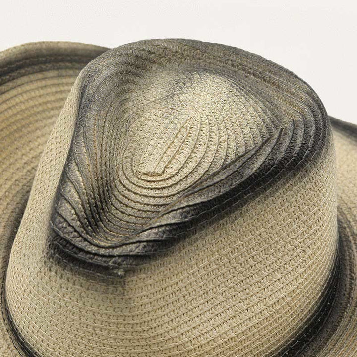 Retro Bohemian Fringe & Chain Band Straw Cowboy Hat - image 1