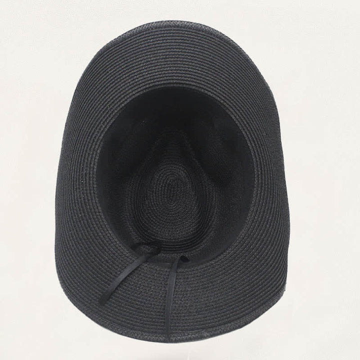 Faded Style Rustic Band Detail Distressed Straw Cowboy Hat - image 3