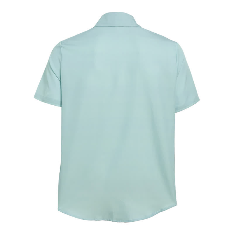 Men's Sage Green Ethnic Pattern Short Sleeve Western Shirt - image 4