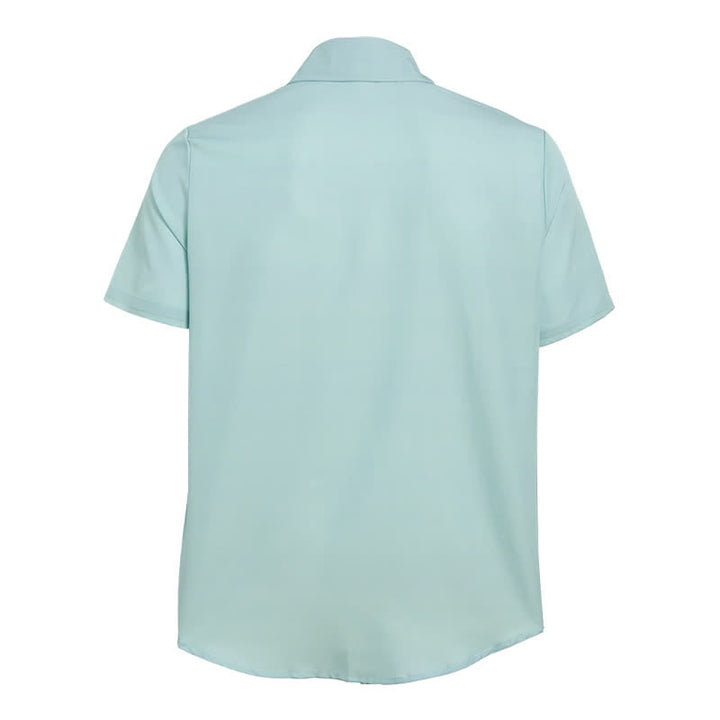 Men's Sage Green Ethnic Pattern Short Sleeve Western Shirt - image 4