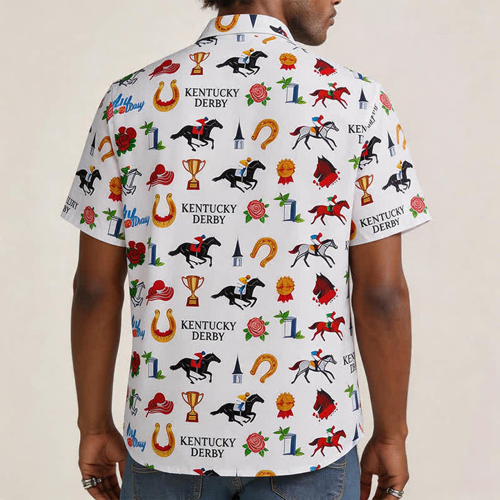 Men's Run For The Roses Western Motifs Print Shirt - image 2