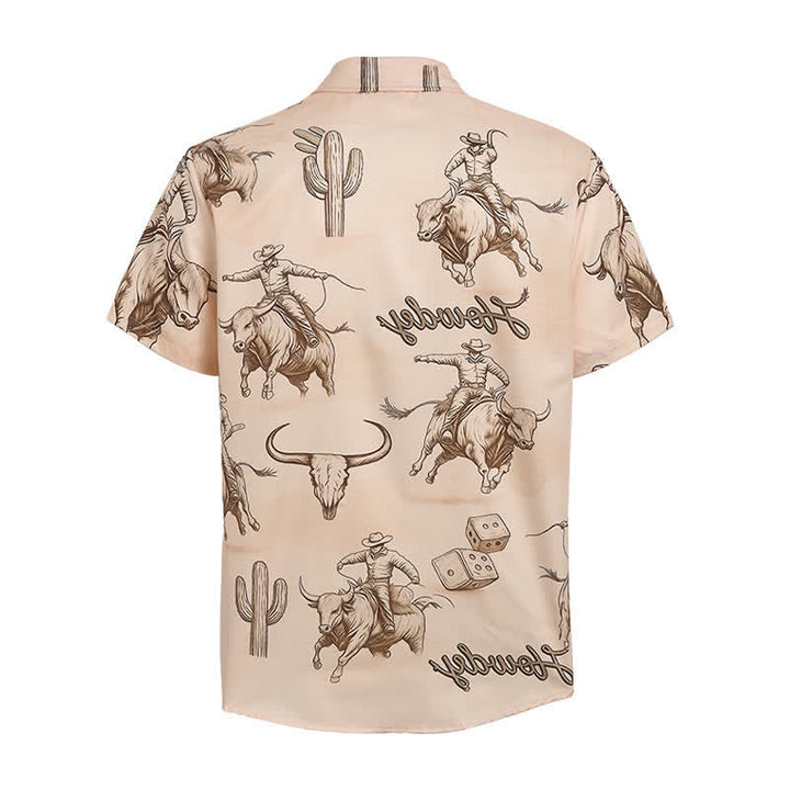 Men's Modern Retro Howdy Rodeo Bull Rider Print Shirt - image 11