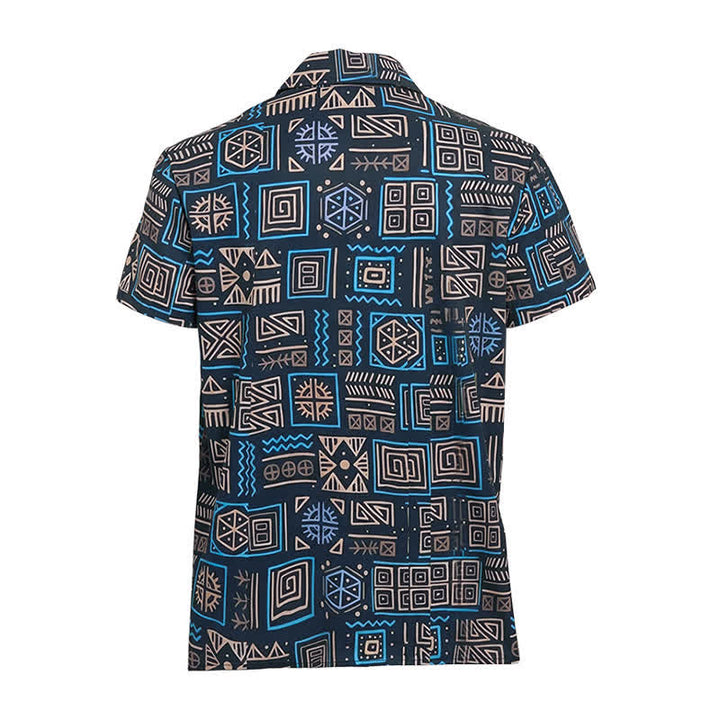 Men's Geometric African Tribal Aztec Pattern Western Shirt - image 9