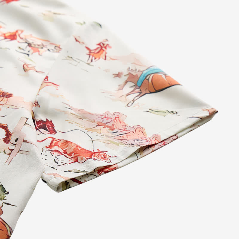 Men's Retro Cowboy Lasso & Horse Print Western Shirt - image 7