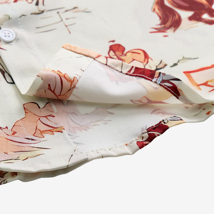 Men's Retro Cowboy Lasso & Horse Print Western Shirt - image 8