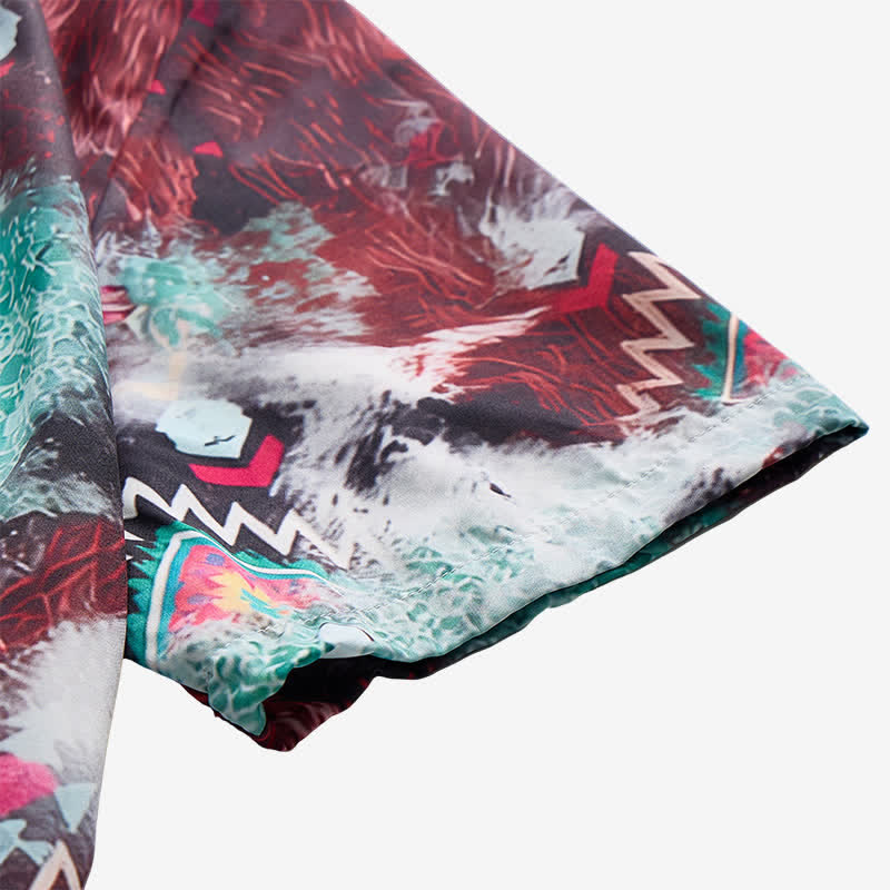 Men's Longhorn Skull Tribal Print Western Shirt - image 8