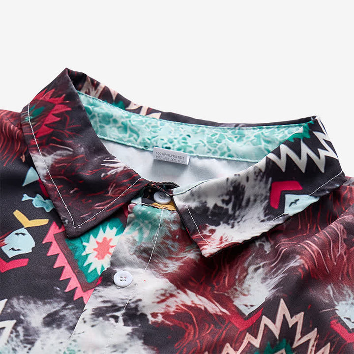 Men's Longhorn Skull Tribal Print Western Shirt - image 4