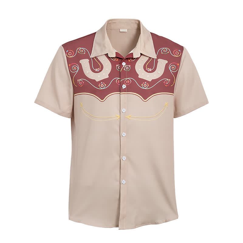 Men's Two-Tone Western Yoke Horseshoe Pattern Shirt - image 9