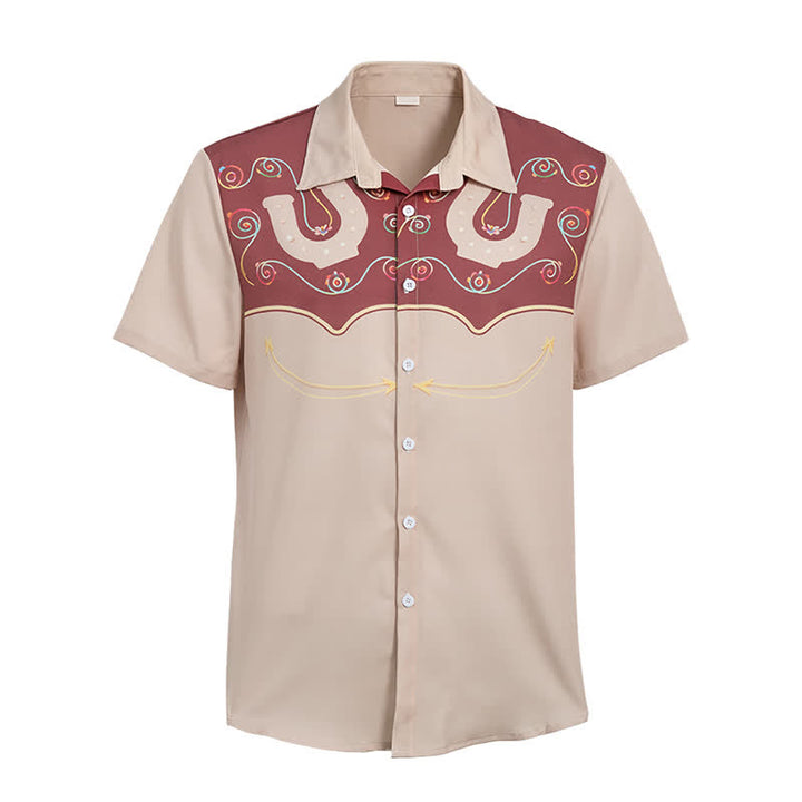 Men's Two-Tone Western Yoke Horseshoe Pattern Shirt - image 9