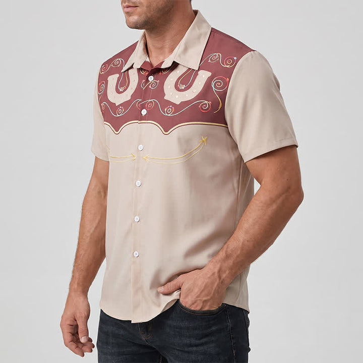 Men's Two-Tone Western Yoke Horseshoe Pattern Shirt - image 2
