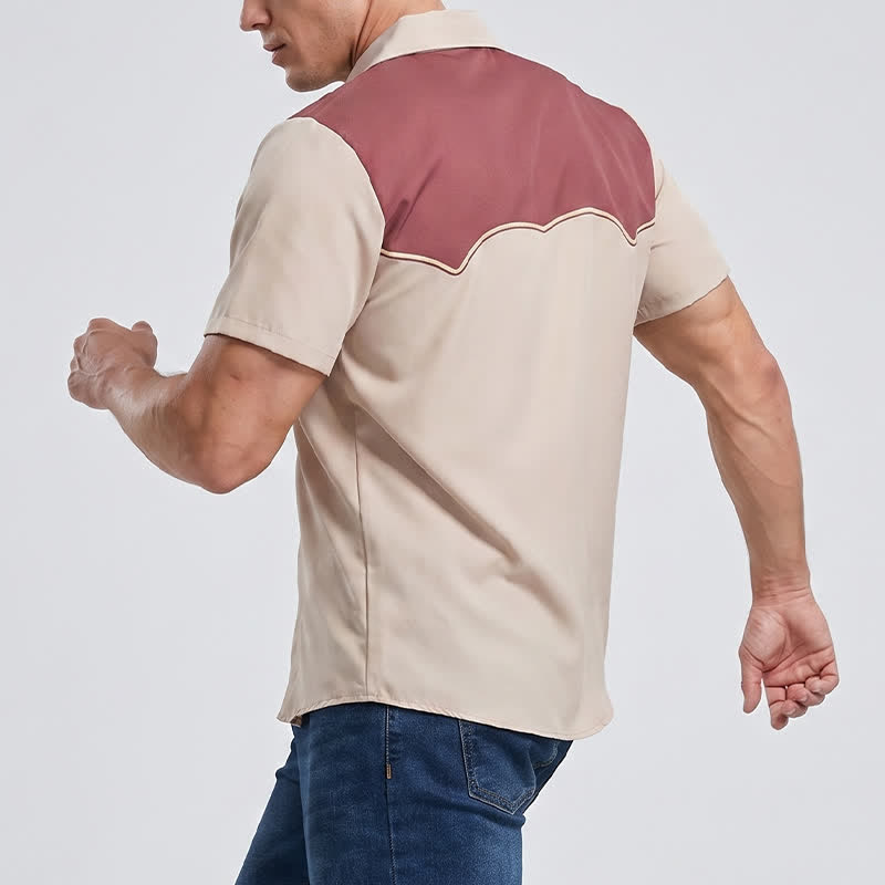 Men's Two-Tone Western Yoke Horseshoe Pattern Shirt - image 3
